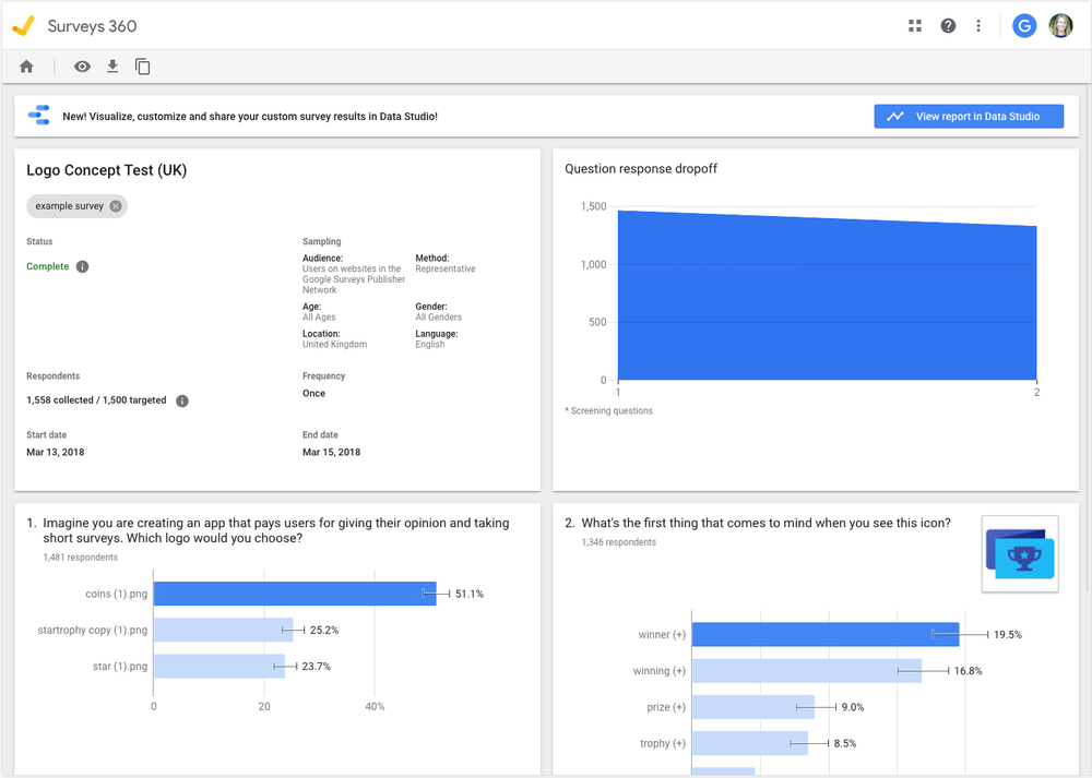 View your report in Data Studio in one click