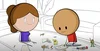 sWoozie drawing of a boy and girl coloring together