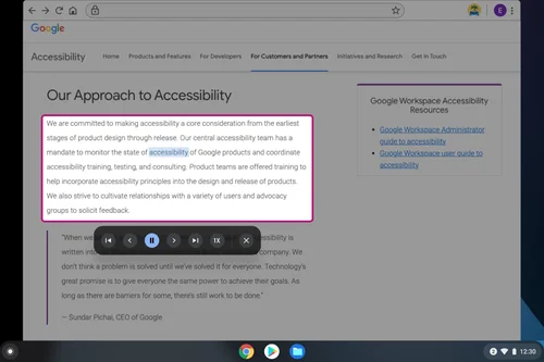 Accessibility for People with Disabilities - Google Chromebooks