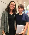 A photo of Googler Eunjin and Jacquelline Fuller, President of Google.org