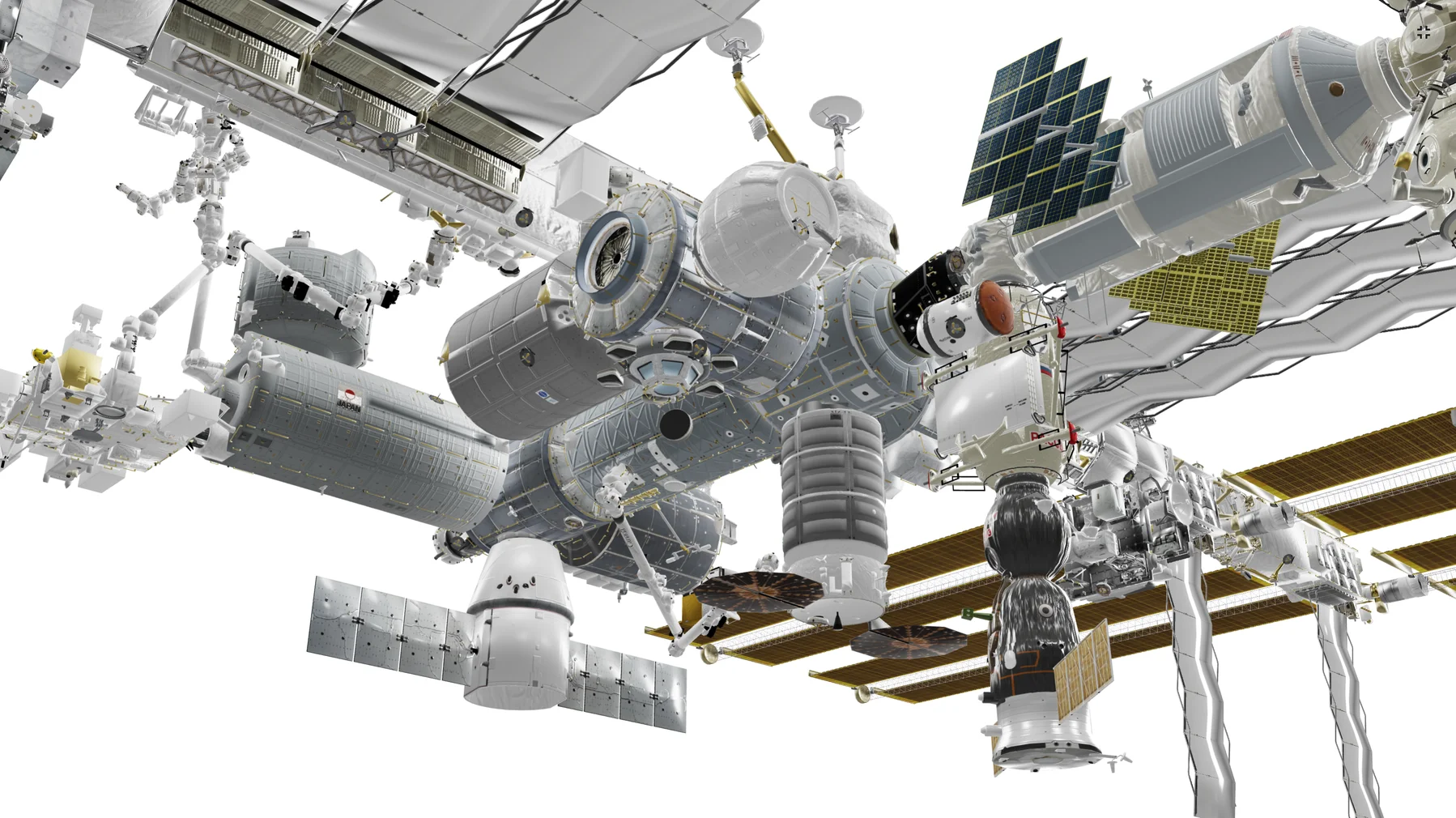 Explore the space station in three dimensions with a highly detailed model created by NASA experts.