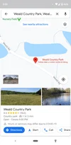 Screenshot of Weald Country Park Google Maps listing