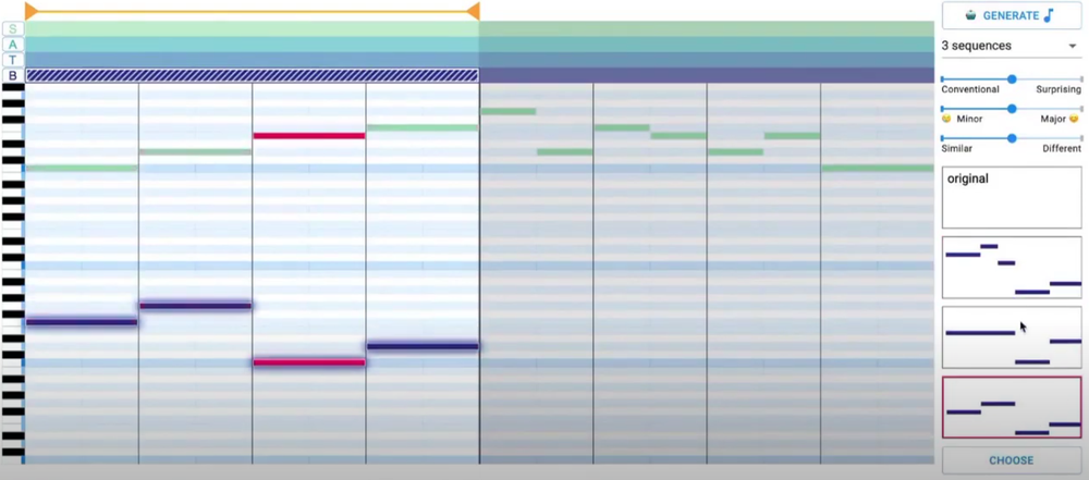 A video demonstration of composing music with AI.