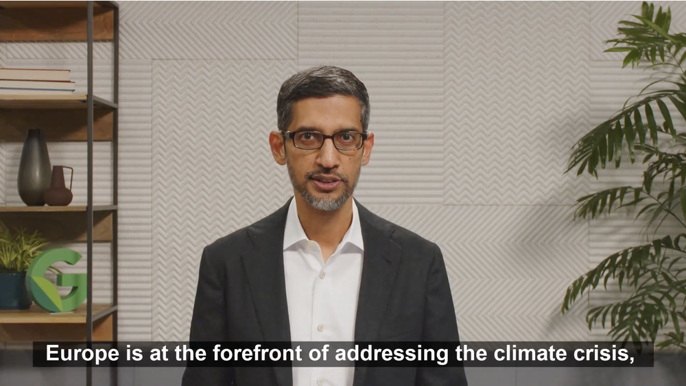 Climate action Europe - moving from pledges to progress, featuring Sundar Pichai, CEO of Google and Alphabet