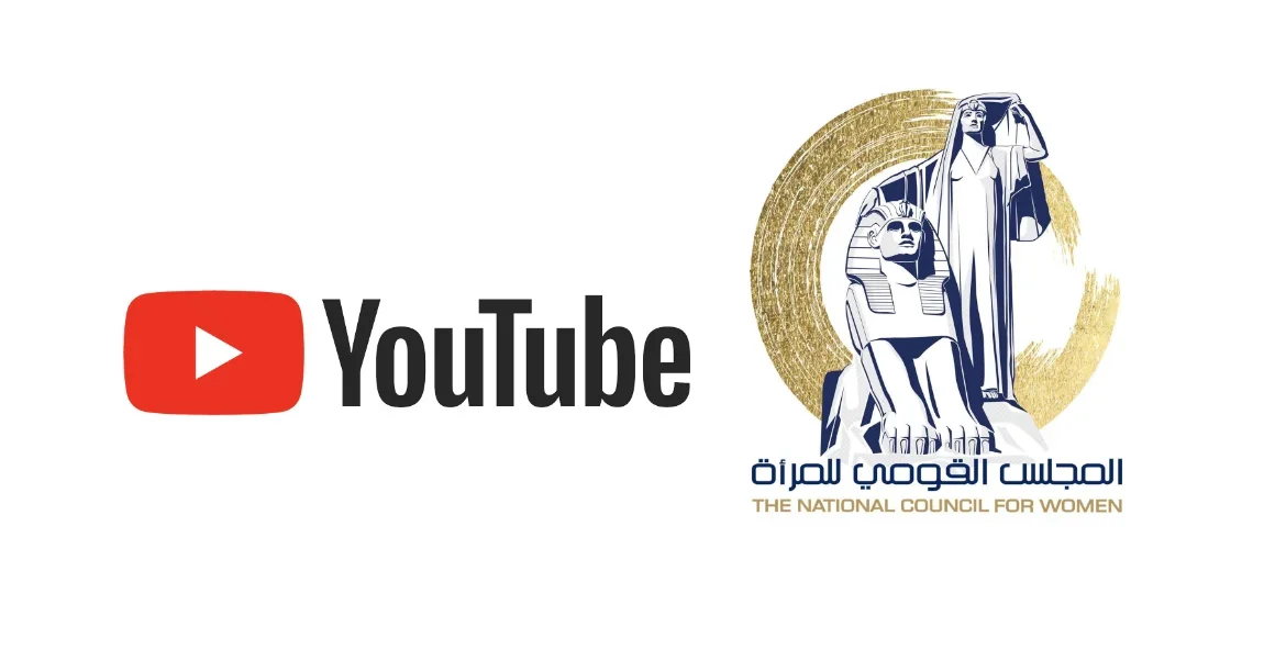 Logos of YouTube and the National Council for Women in Egypt