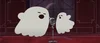 two animated ghosts singing into a microphone