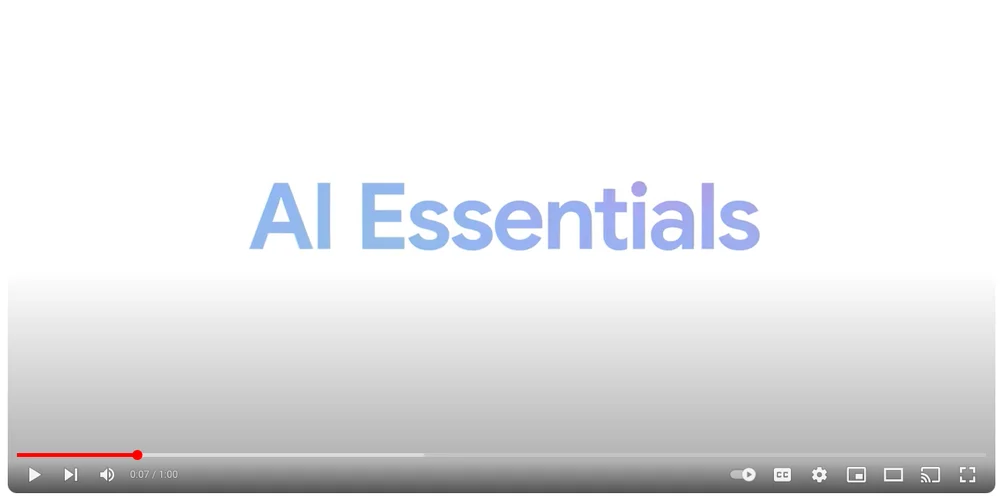 A video launching Google AI Essentials.