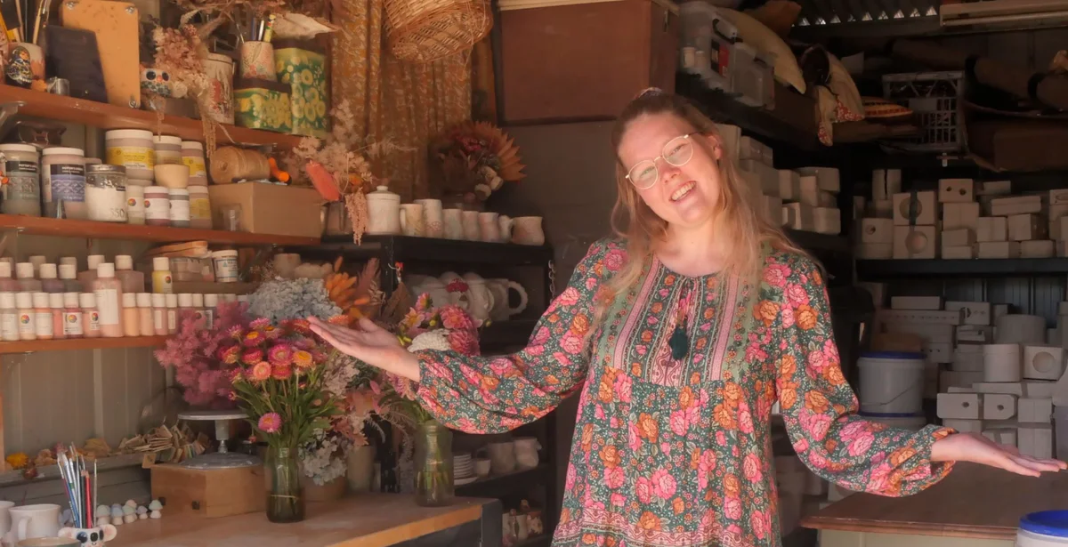 Shelby Sherritt in her Studio