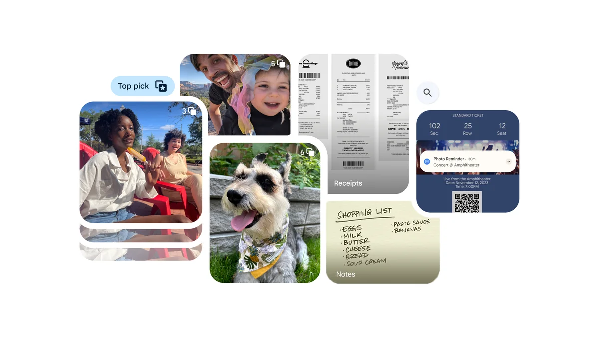 Image showing new organization features in Google Photos