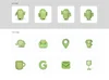Multiple versions of Google logos in the Android logo style