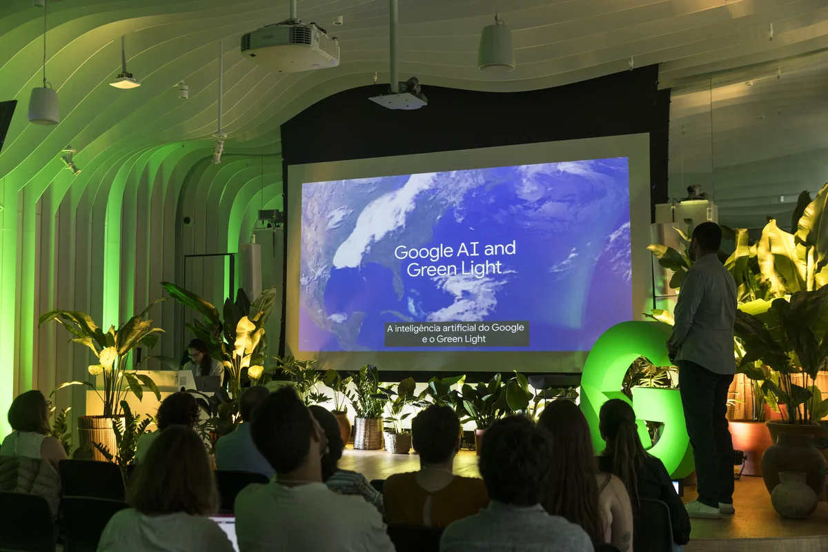 Imagens do cenário do evento de Sustentabilidade com o Google no escritório de São Paulo