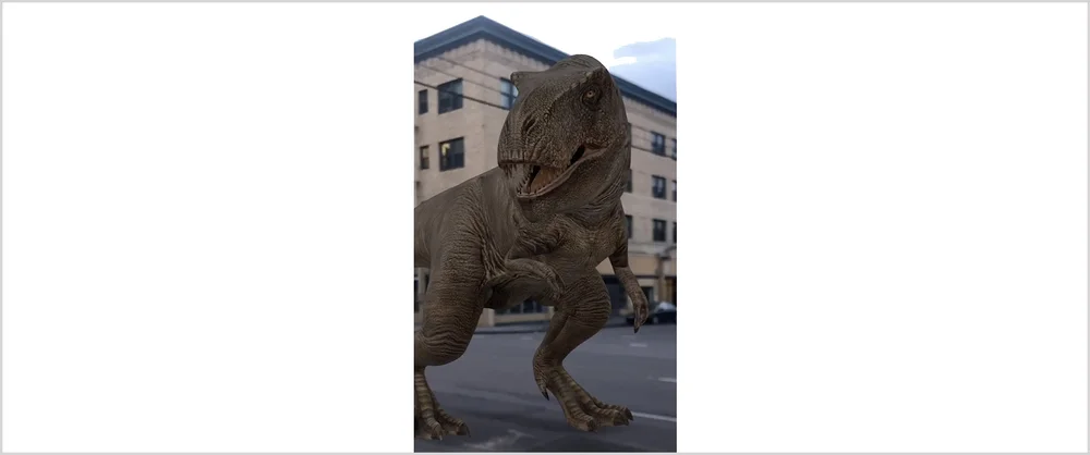 A YouTube video titled Travel back in time with AR dinosaurs in Search
