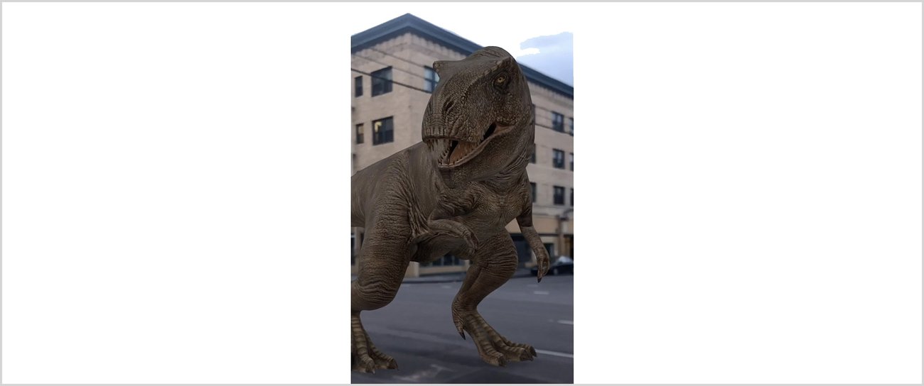 Travel back in time with AR dinosaurs in Search