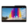A Samsung Tab S9 shows a YouTube video playing with a bright blue sky and streaks of smoke in yellow, pink, purple and blue.