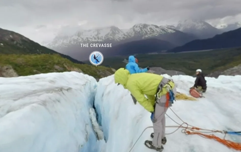 360 panorama of a crevasse at Exit Glacier in Kenai Fjords National Park