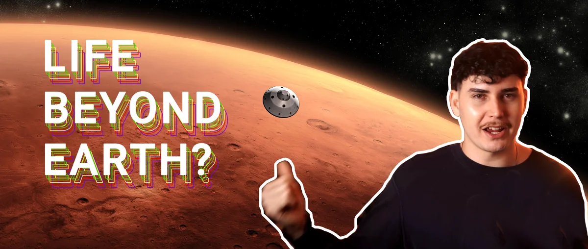 image of a person with a red planet in the background