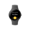 The Sunset Tile is displayed on a Pixel Watch, showing when the sun will set that day.