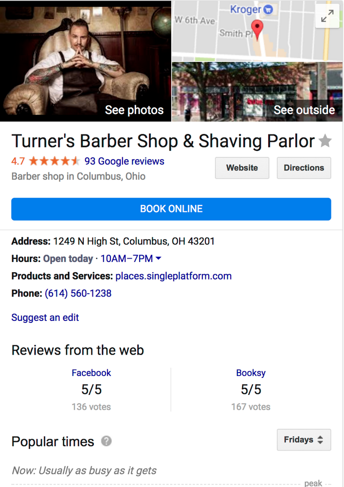 An easy booking button for businesses on Google