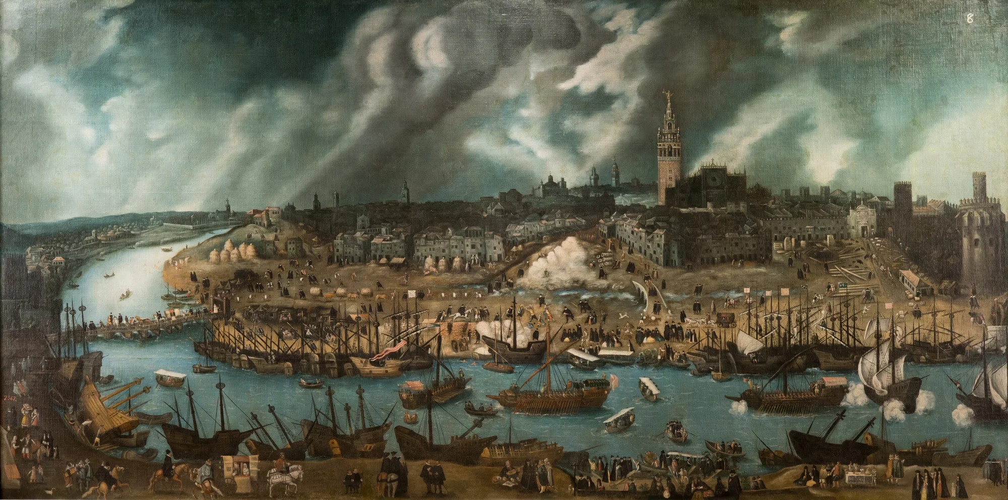 View of the port of Seville