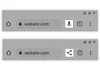 A Chrome browser with a highlighted square around an icon to the right of the address bar. At the top is a share icon, and at the bottom is a microphone icon.