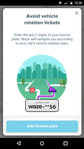 Waze licence plate