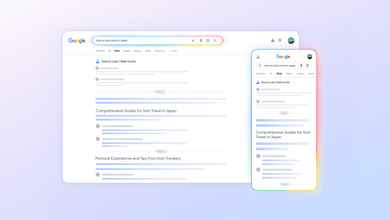 Web Guide: An experimental AI-organized search results page