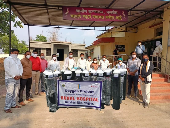 Oxygen tanks in rural India