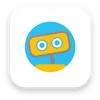 The Woebot app logo, which features a yellow robot on a blue background.