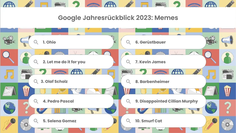 Grafik mit 10 Suchfeldern