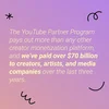 Image says YouTube paid over US$70 billion to creators, artists & media companies over the past 3 years