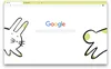 Image of Chrome browser with the Year of the Rabbit theme. Traditional Korean calligraphy and Snoopy inspired the design.