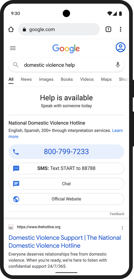 google telephone number for help