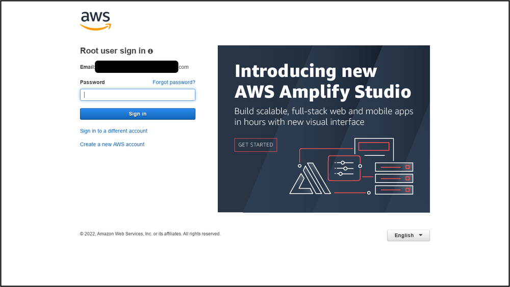 Sample AWS phishing page