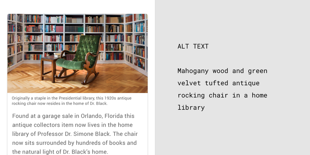 1920s antique rocking chair in Presidential library