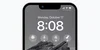 An iPhone Lock Screen with a photo of a rock formation and four Chrome Lock Screen widgets: Search, Voice Search Incognito Search and the Chrome Dino game.