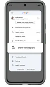 illustration of a mobile phone showing a dark web report option