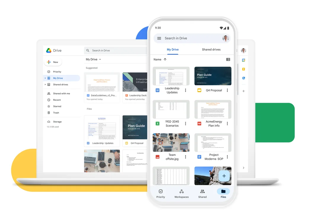 Google Drive for online storage and collaboration