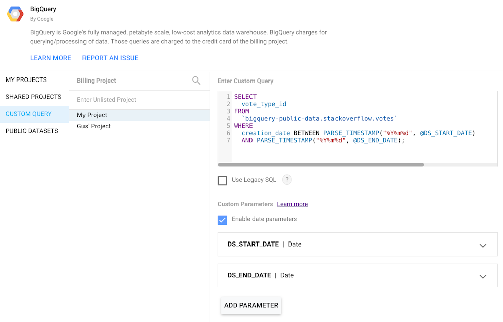 Creating Custom Queries through Bigquery in Google Data Studio - DataVinci