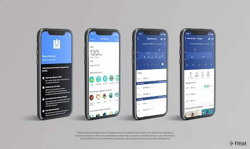 Blood Glucose Logging Screen on Fitbit App