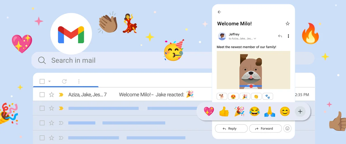 Gmail introduces new emoji reactions