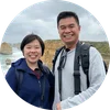 Photo of Peter and Leonyta are Two Hungry Diners in front of the Twelve Apostles in Australia