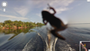 A frog covers the lens of a shot of the Amazon river