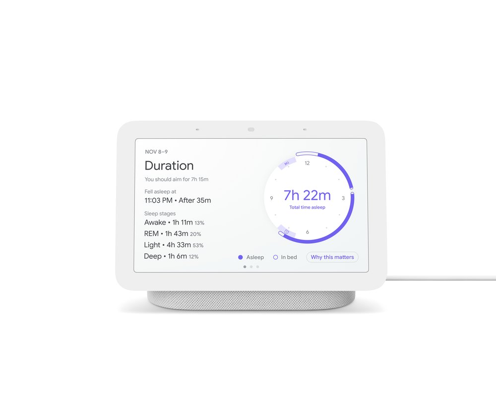 Nest Hub showing the Sleep Sensing Duration experience