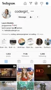 Image showing a screenshot of the Instagram profile of "codergirl."
