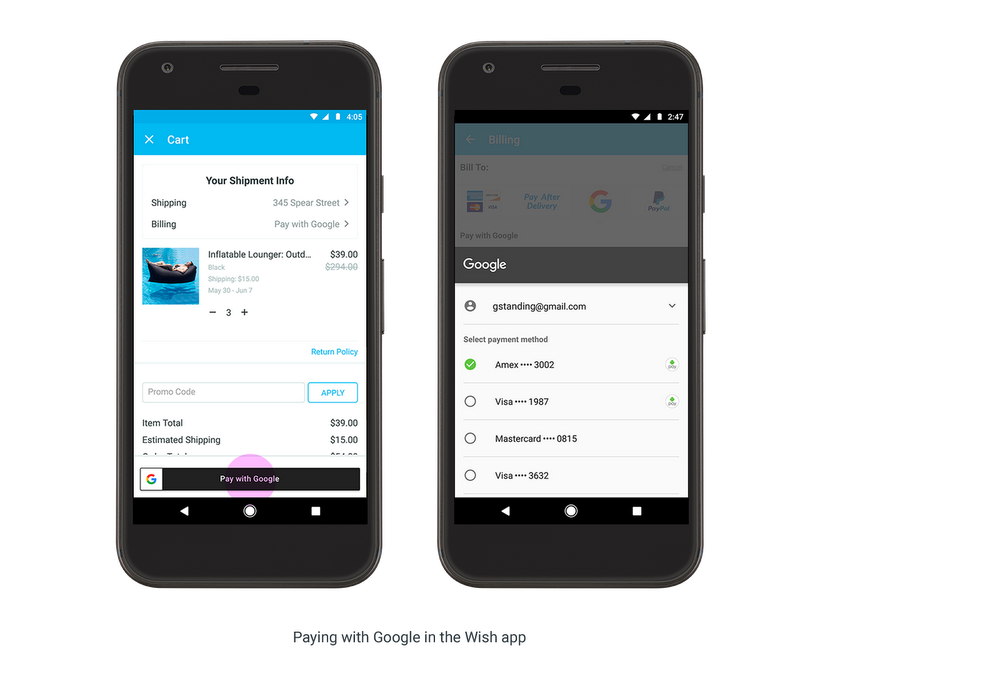 Wish Pay with Google