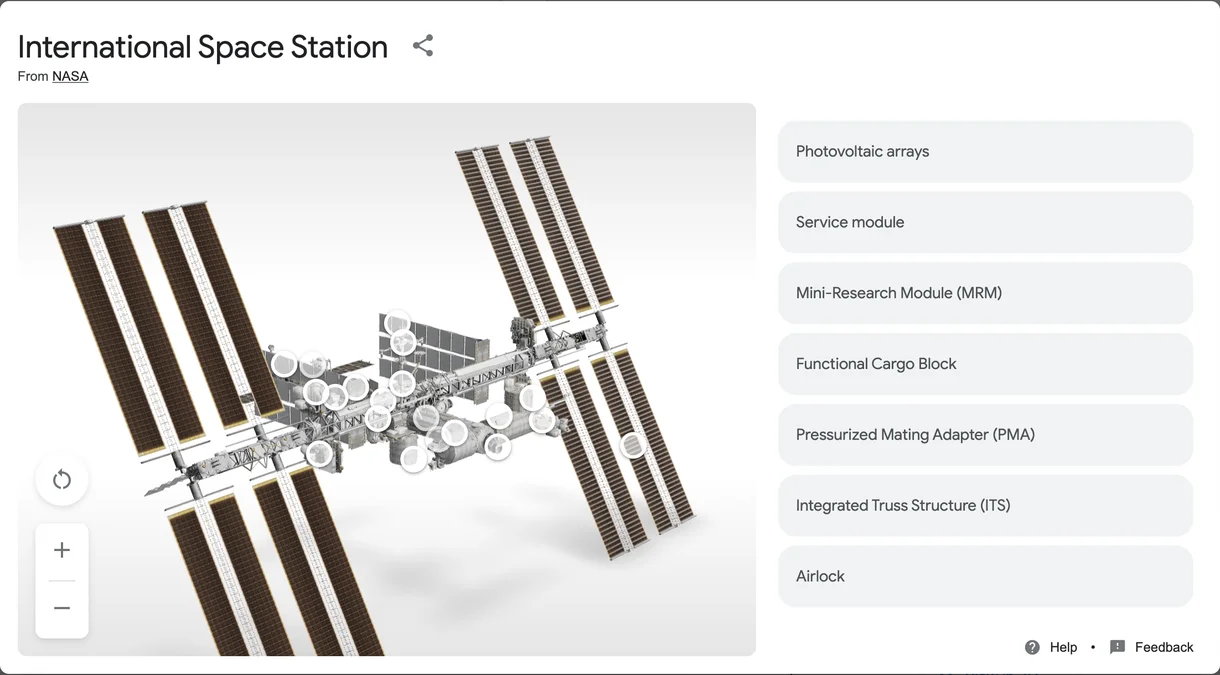 A detailed rendering of the International Space Station.