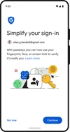 Ein Smartphone Screen mit dem SChriftzug "Simplify your sign-in"