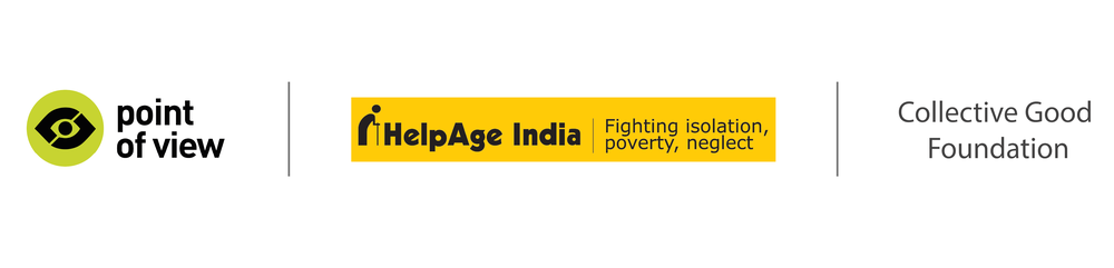 Logos of point of view, HelpAge India and Collective Good Foundation