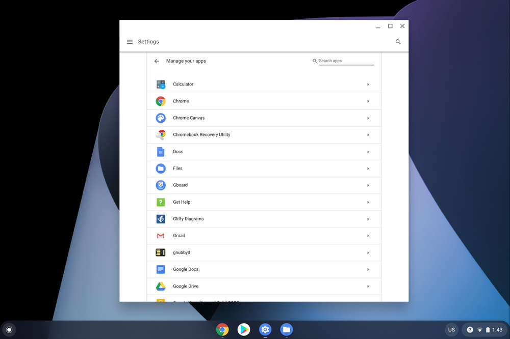 Managing app settings has improved on Chromebook