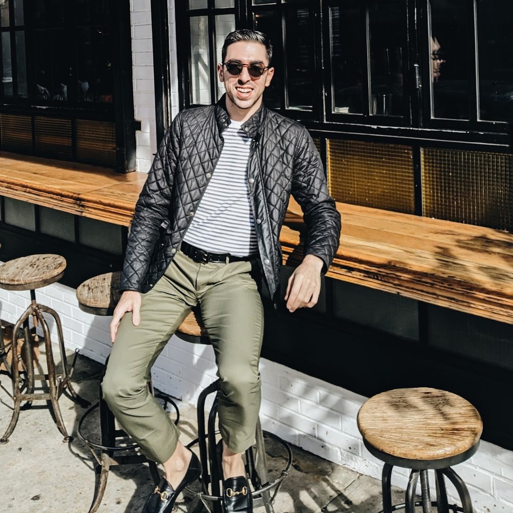 Photo of a male Googler sitting outside